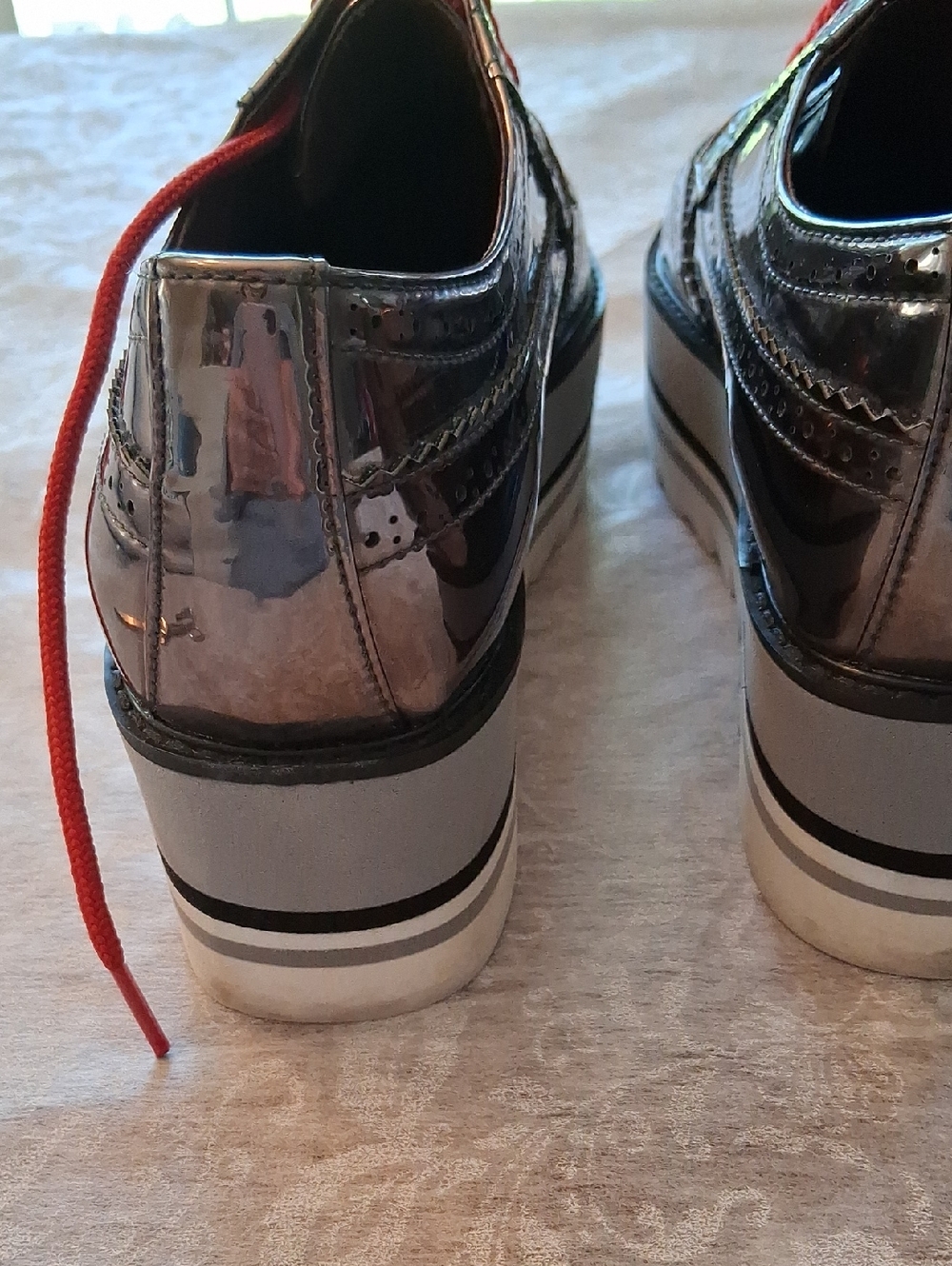 Jeffery Campbell Size 8 Metallic Lug Sneakers - Picture 5 of 10